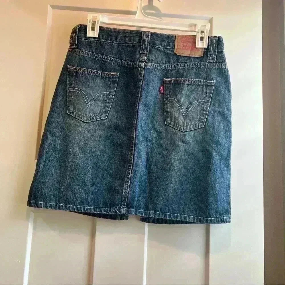 Levi’s 518 Skirt Women’s Size 3 Superlow Blue Wash  - Levi’s 518 - Picture 7 of 7